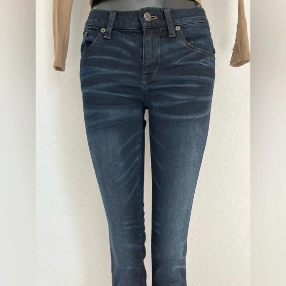 MADEWELL skinny skinny CROP dark BLUE denim JEANS w/stretch VERY NICE! - Picture 11 of 13